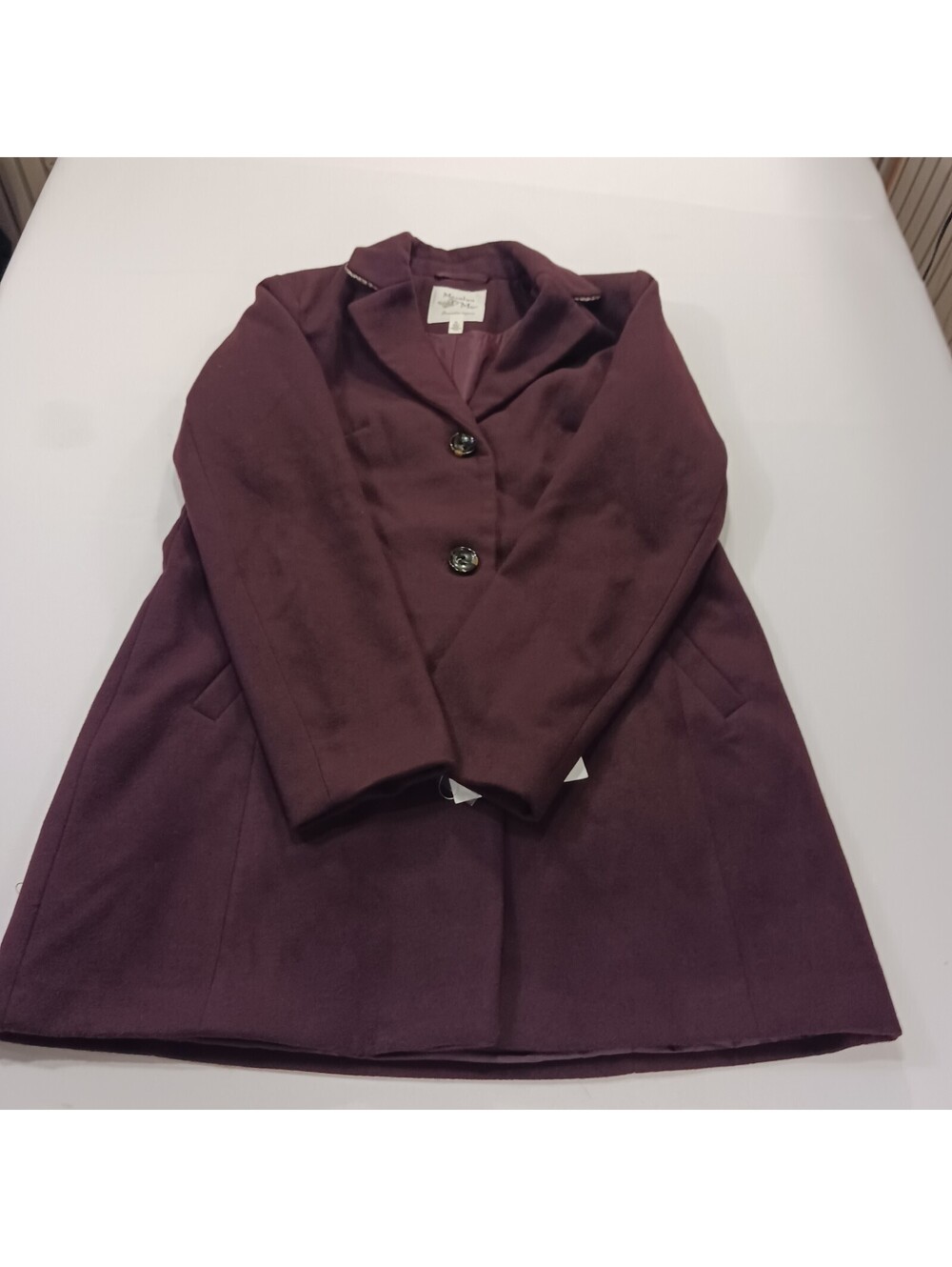 Maralyn & Me 6451ME Women's Wine Wool Reefer Coat Jacket Size XL